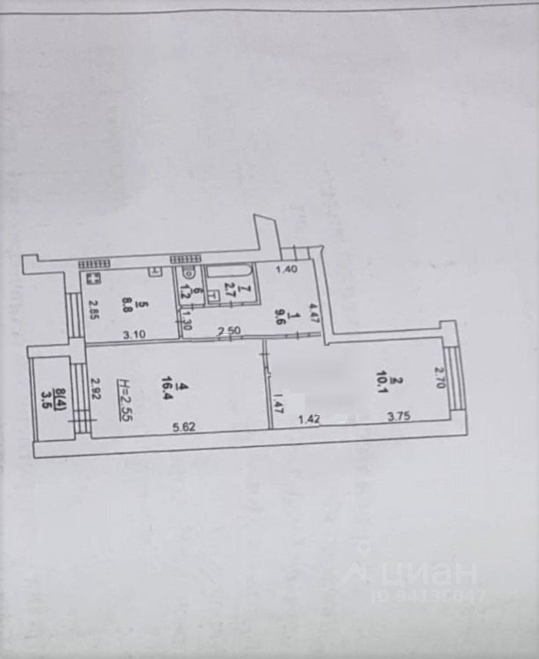 2-комнатная квартира 55 м², Ростов-на-Дону — фото 2