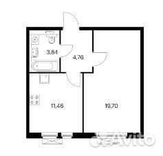 1-комнатная квартира 39 м², Москва — фото 4