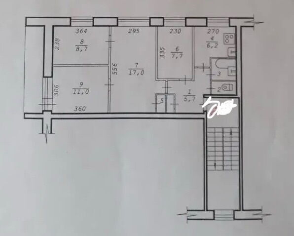 4-комнатная квартира 60.7 м², Новосибирск — фото 2