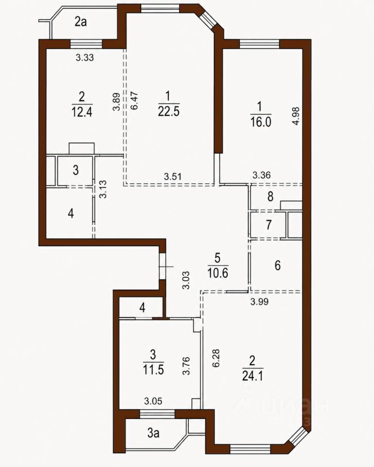 Фото 16 из 16: 4-комнатная квартира, 122 м²