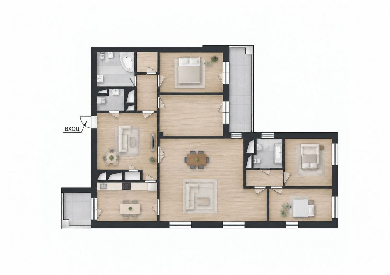 Фото 12 из 19: 5-комнатная квартира, 191 м²