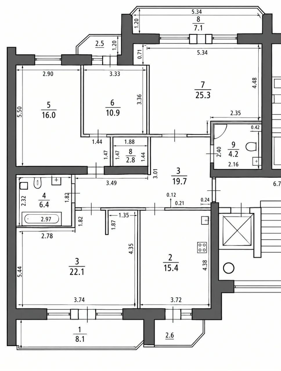 Фото 20 из 21: 4-комнатная квартира, 117,2 м²